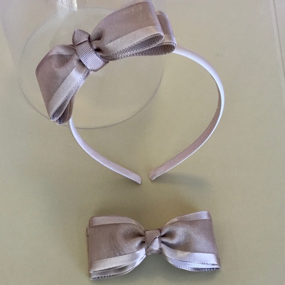 Taupe Hairband & Bow Set - Picture 1 of 1